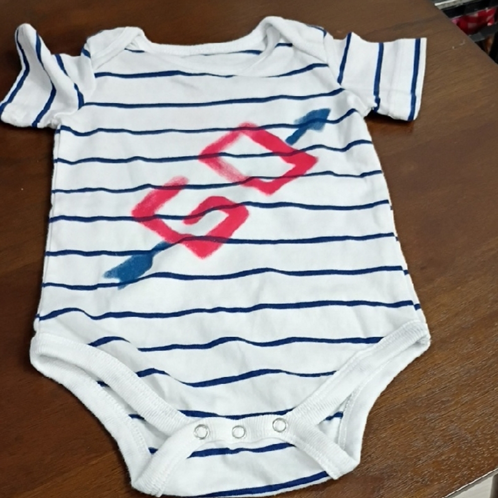 Junk Food Clothing Navy and White Striped Bodysuit